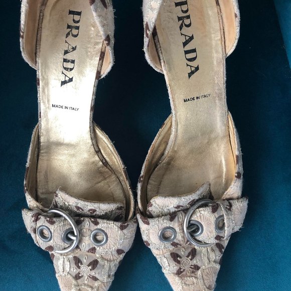 Prada || Brocade kitten heels - Picture 1 of 2